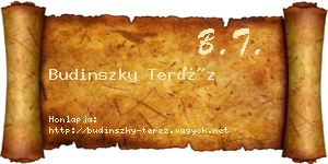 Budinszky Teréz névjegykártya